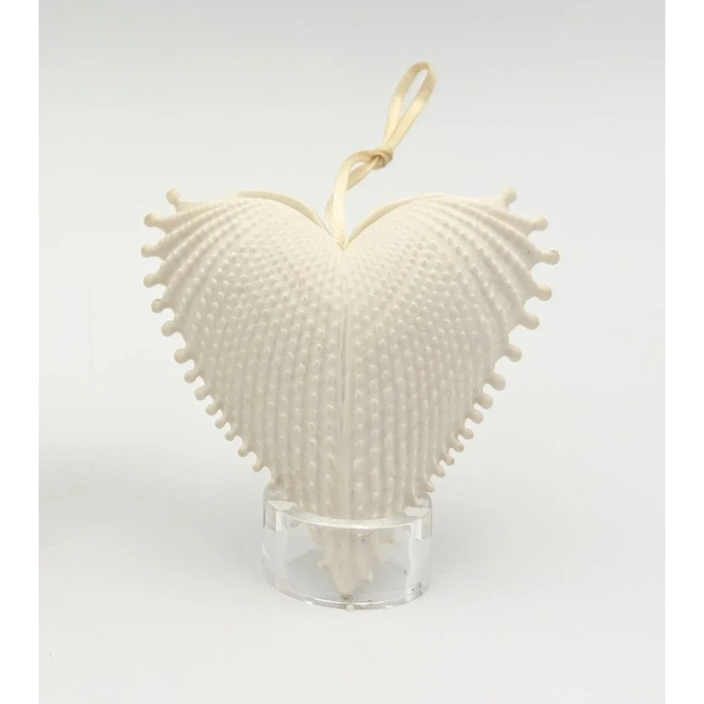 Margaret Furlong Bisque Porcelain Heart Seashell Ornament Wings Of Love 2.5